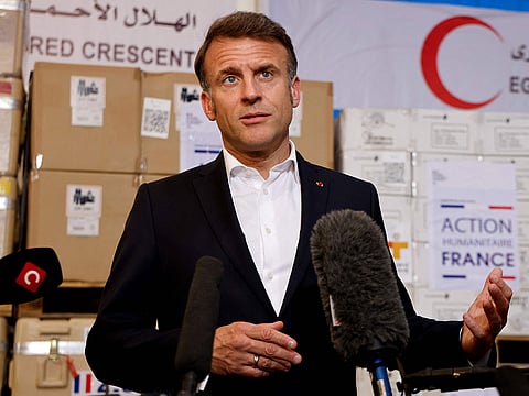 Macron called for the "resumption of humanitarian aid as quickly as possible".