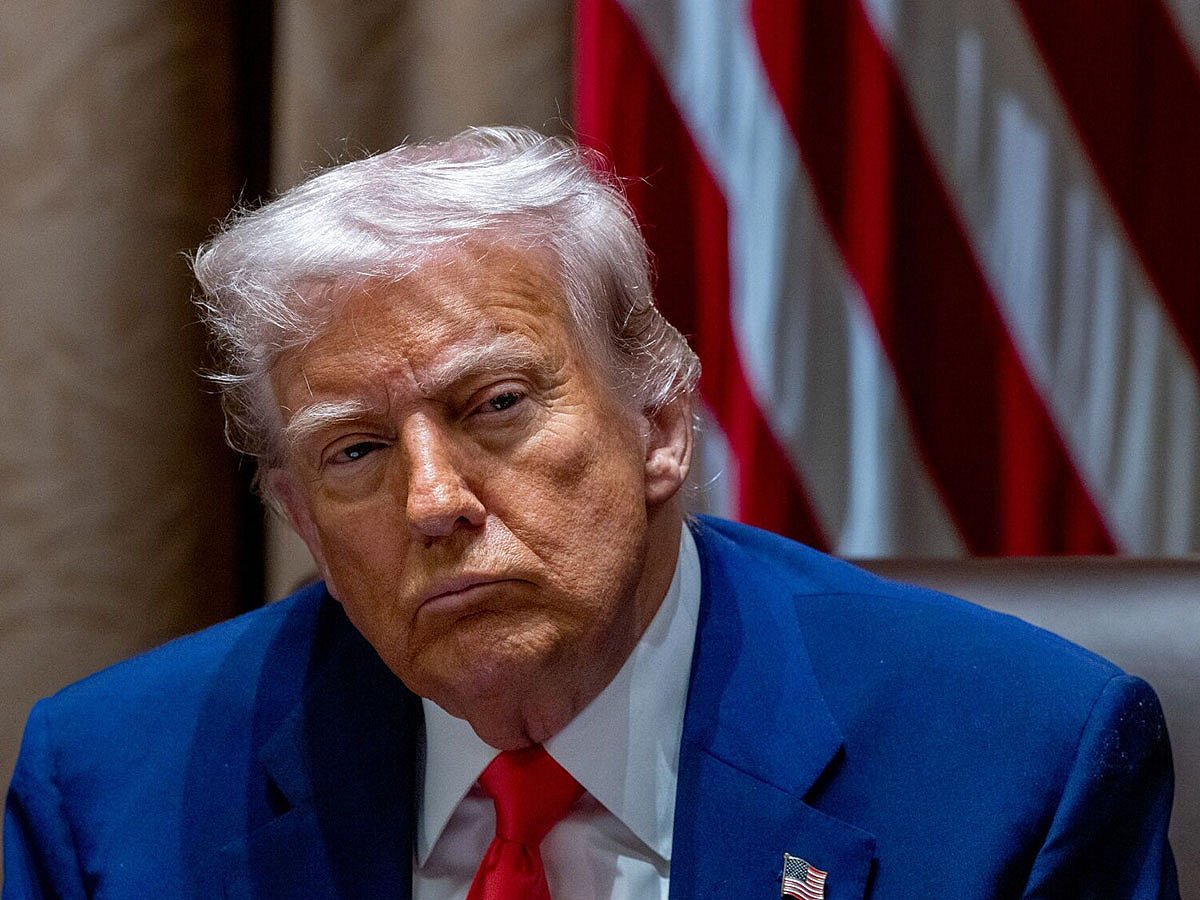 US President Donald Trump during a cabinet meeting at the White House in Washington, DC