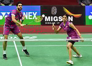 Indian doubles duo Tanisha Crasto and Dhruv Kapila have entered the quarter-finals of the Badminton Asia Championships on Thursday.