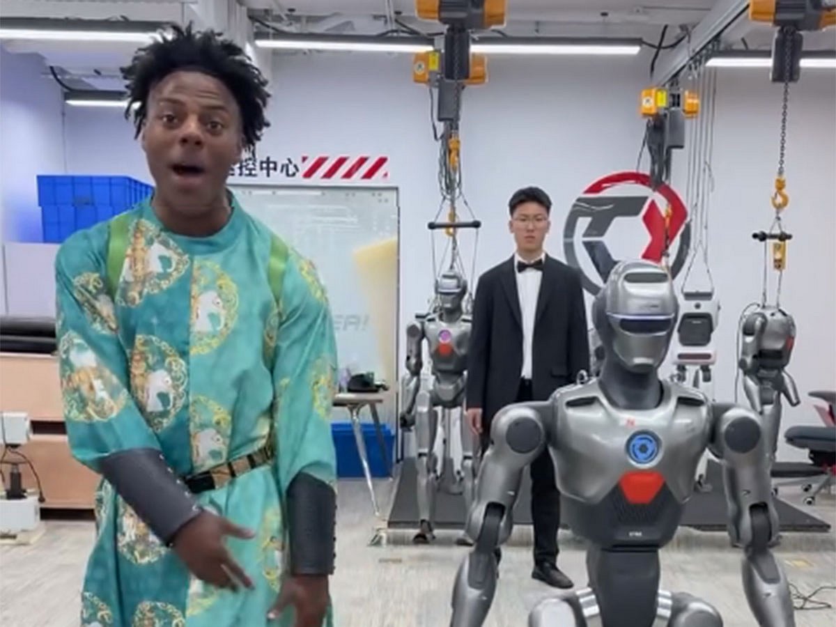 IShowSpeed with a humanoid robot.