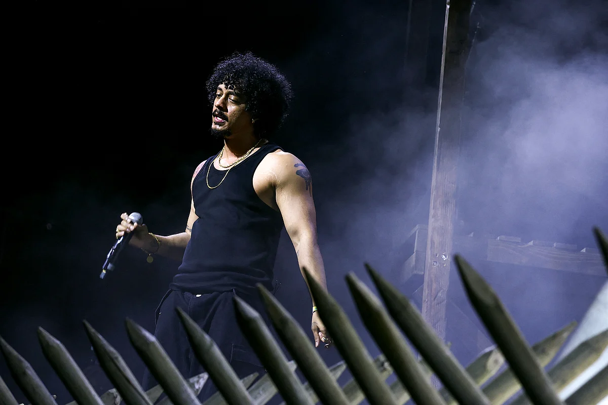 Hanumankind performs at the Mojave Tent during the 2025 Coachella Valley Music and Arts Festival at Empire Polo Club on April 12, 2025 in Indio, California.