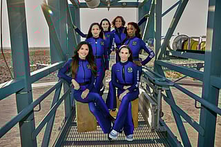 Watch: Historic landing of Blue Origin's all-female space flight with Katy Perry onboard