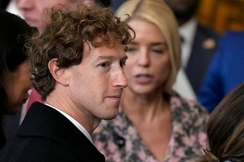Mark Zuckerberg, CEO of Meta, looks on during the US Senate Judiciary Committee hearing "Big Tech and the Online Child Sexual Exploitation Crisis" in Washington, DC, on January 31, 2024.