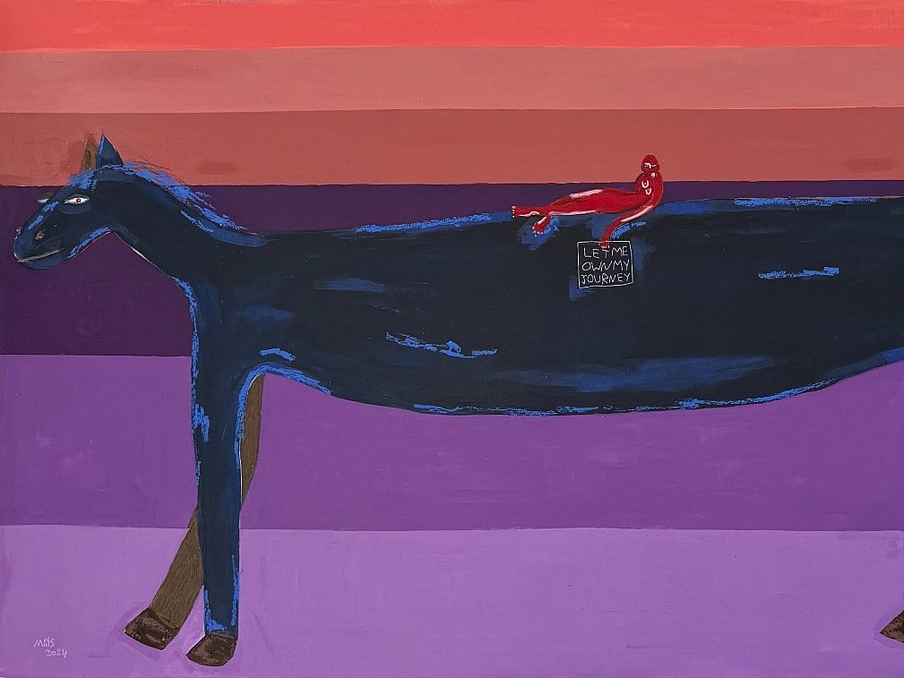 Let me Own my Journey by Mays AlMoosawi _ Acrylic, pastel and thread on canvas.jpg