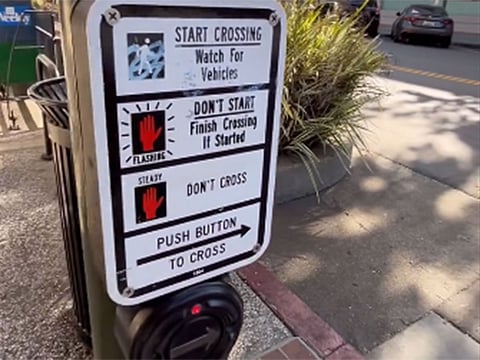 It was not clear who was behind the messages playing at the crosswalks.