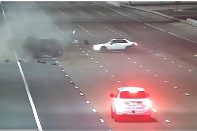 Watch: Car overturns in horrific UAE crash after driver uses phone, Abu Dhabi Police issue warning