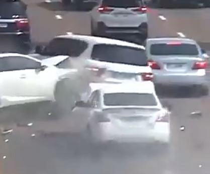 Abu Dhabi Police shared actual crash footage highlighting the dangers of distracted driving.
