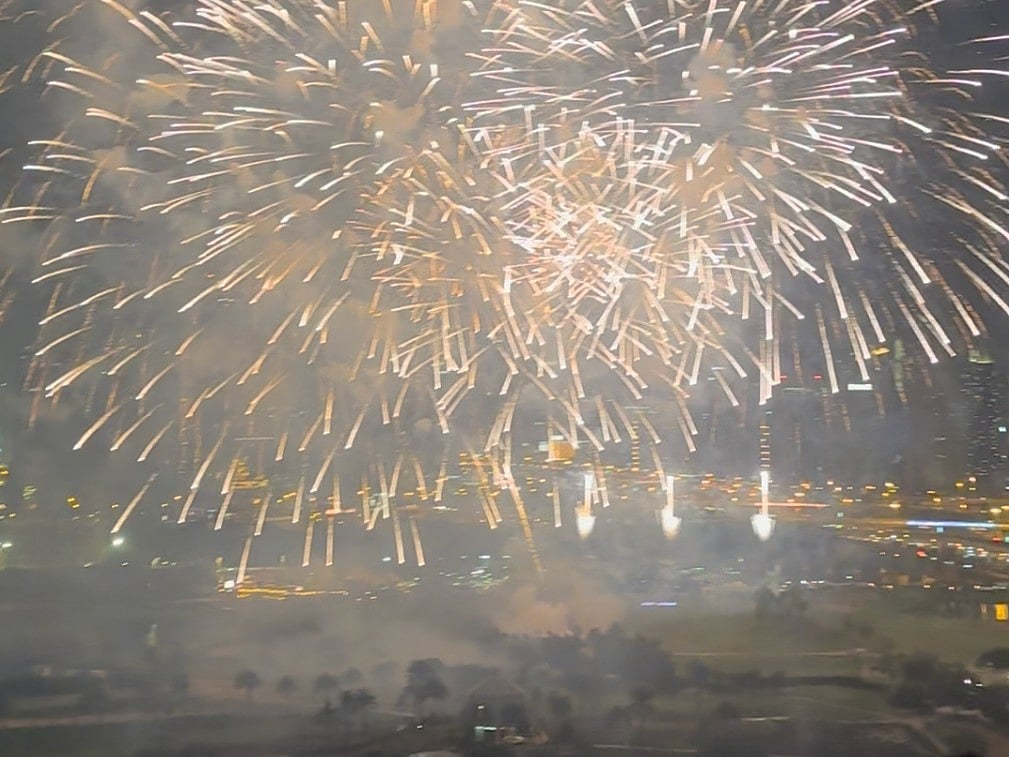 The vibrant bursts lasted several minutes and were clearly visible from The Greens.