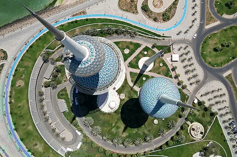 The Kuwait Towers in Kuwait City. While boosting non-oil income is a core goal, officials have stressed that maintaining access to essential services and preserving social balance will guide the final decision.