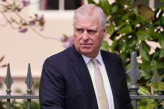 Britain's Prince Andrew, Duke of York leaves after attending the Easter Matins service at St George's Chapel at Windsor Castle, in Windsor on April 20, 2025.