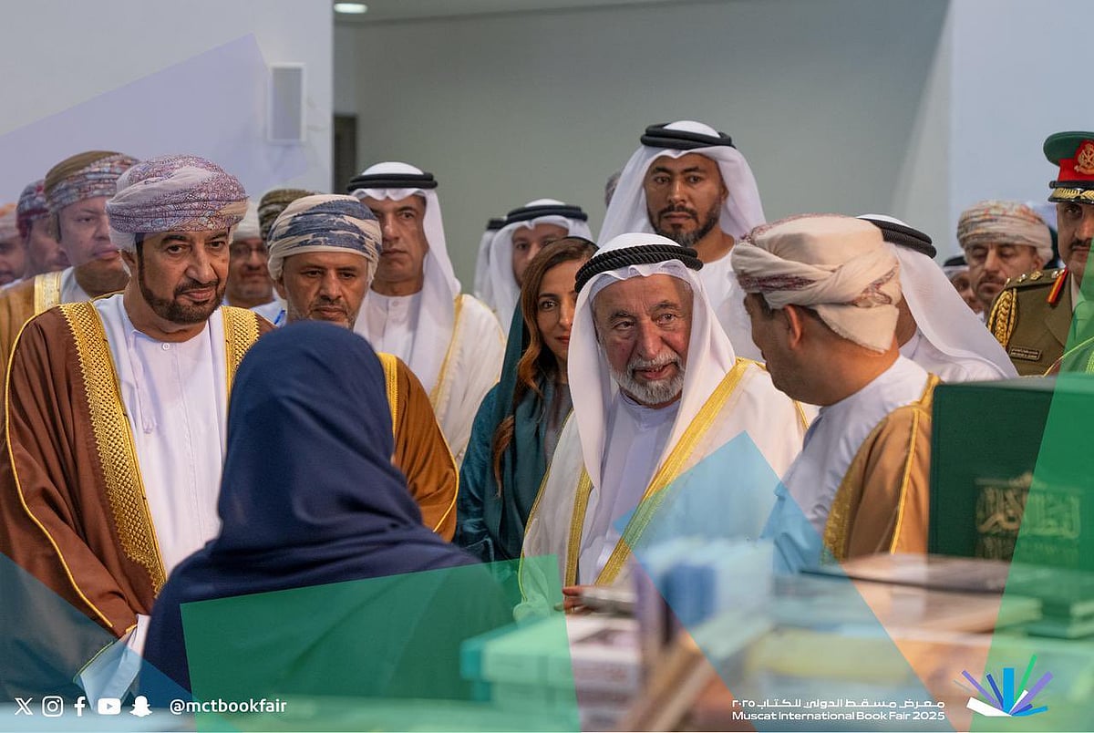 Sheikh Sultan at the Muscat International Book Fair.