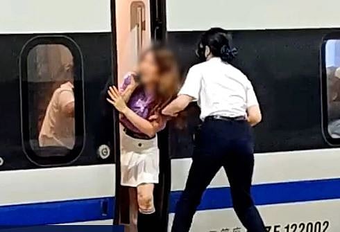 Authorities tracked down the 45-year-old in Xiamen the following day and detained her for “disrupting train operations.”