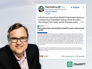 ChatGPT fixes jaw issue in minutes, LinkedIn co-founder Reid Hoffman shares viral Reddit post 