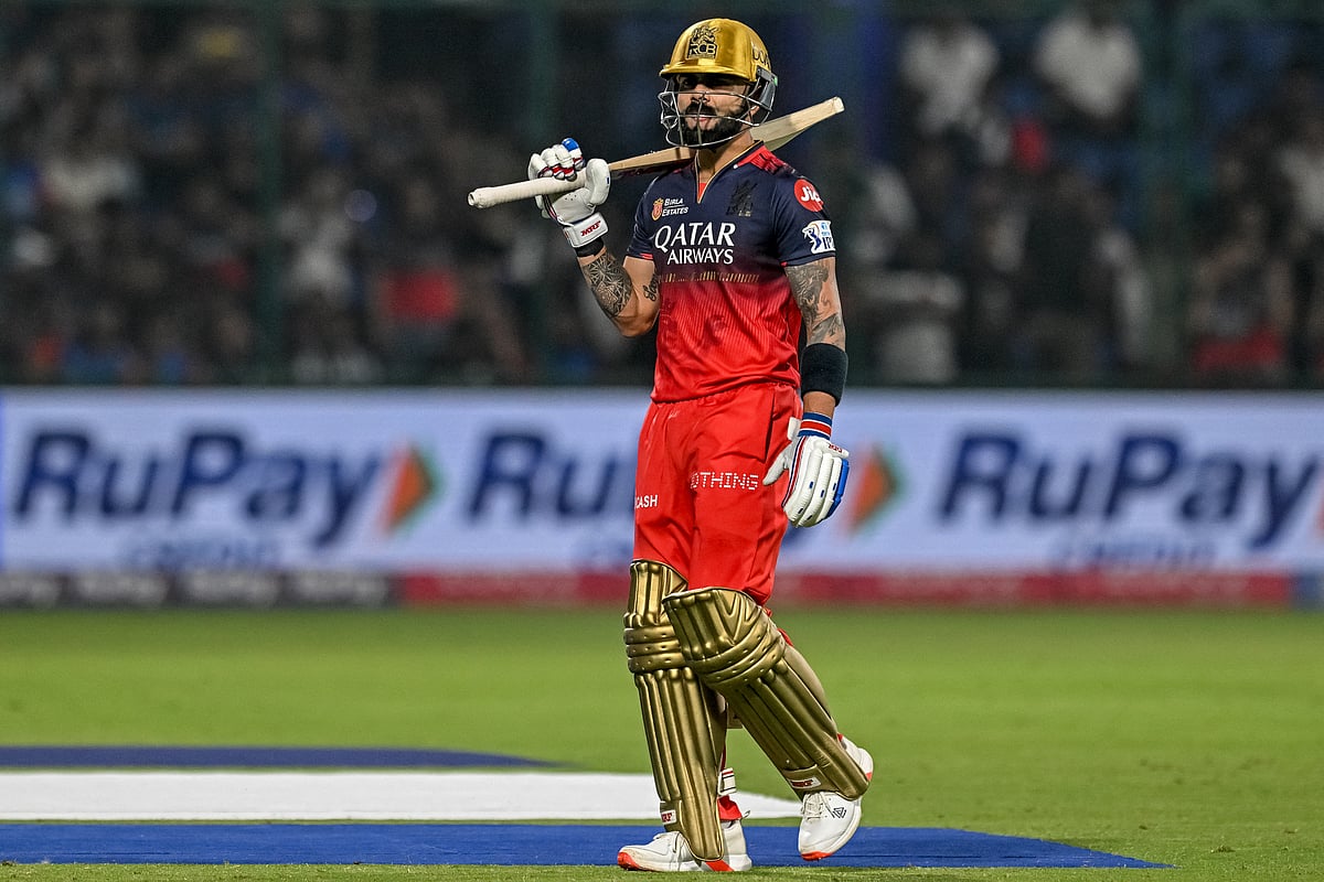 Royal Challengers Bengaluru's Virat Kohli walks back to the pavilion after his dismissal during the Indian Premier League (IPL) Twenty20 cricket match against Delhi Capitals at the Arun Jaitley Stadium in New Delhi on April 27.