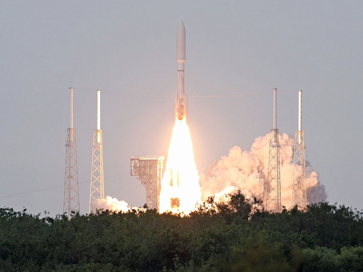 An Atlas V rocket of United Launch Alliance (ULA) lifts off from Space Launch Complex 41 at the Kennedy Space Center in Cape Canaveral, Florida on April 28, 2025.