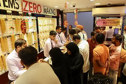 Shoppers at gold souq in Deira. 