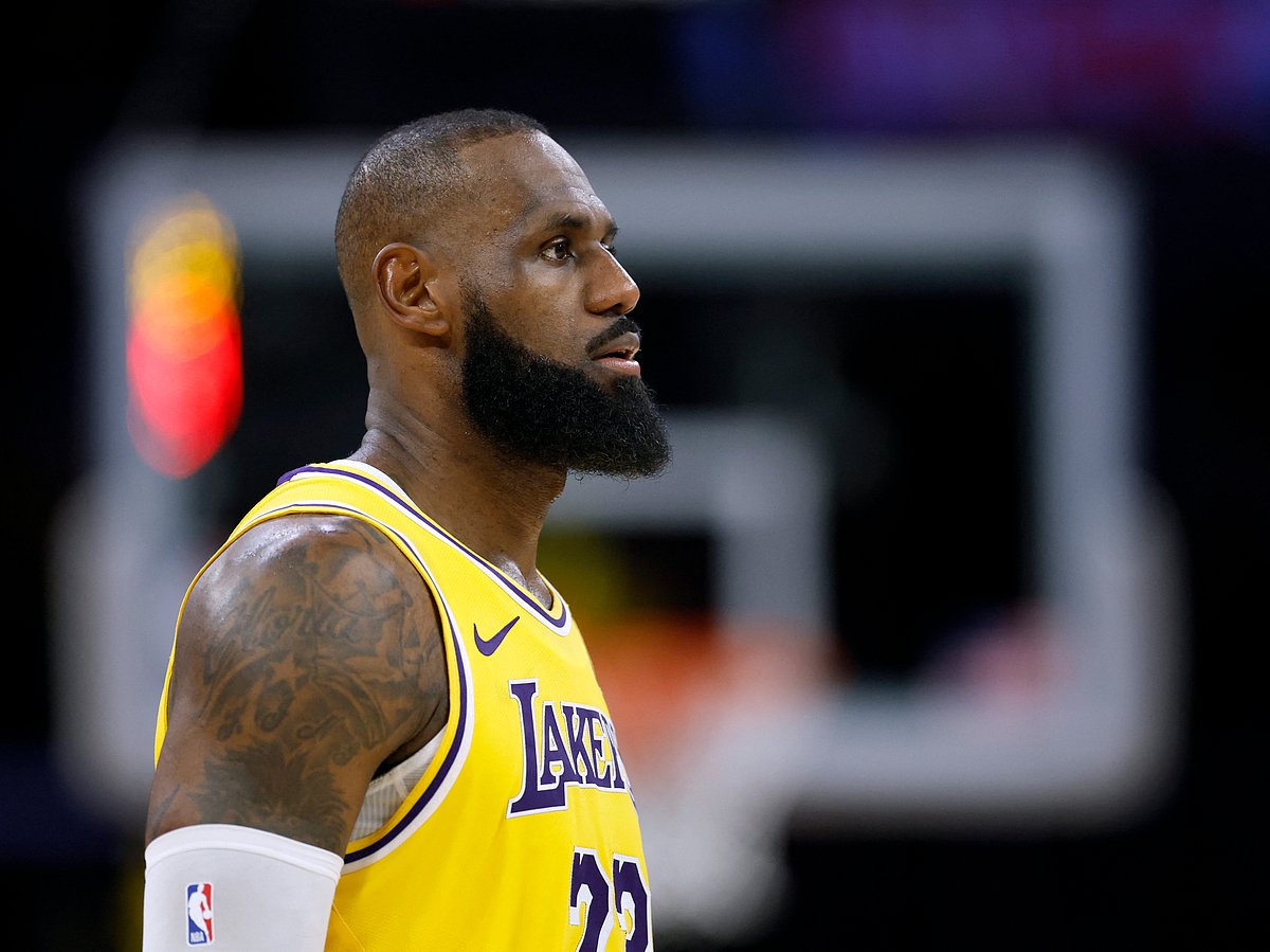 LeBron James of the Los Angeles Lakers during a 103-96 loss to the Minnesota Timberwolves in Game Five of the Western Conference First Round NBA Playoffs.