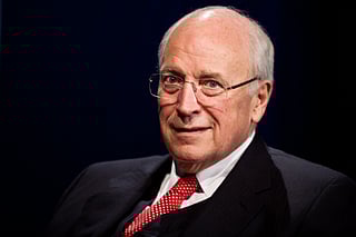 Former Vice President Dick Cheney is interviewed by SiriusXM Patriot host David Webb at SiriusXM studios on October 25, 2011 in Washington, DC. 