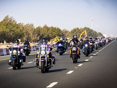Watch UAE women rev up the streets to celebrate International Female Ride Day