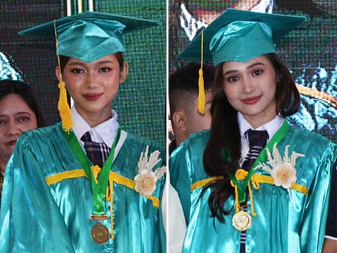 Congratulations Gwen (L) and Jhoanna (R). Officially senior high graduates!