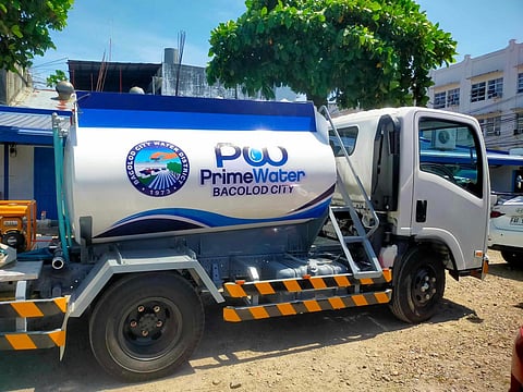 A water truck operated by PrimeWater Bacolod City.