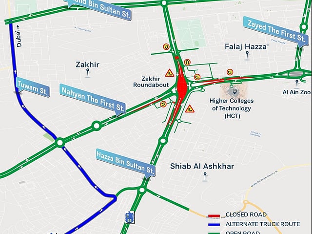 Hazza Bin Sultan Street sees partial closure