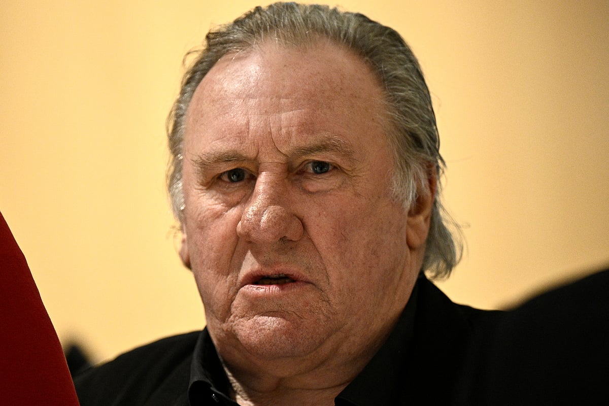 French actor Gerard Depardieu arrives on the fourth day of his trial in which he is charged with sexually assaulting two women during a film shoot in 2021, at the Paris criminal court in the Tribunal de Paris courthouse, on March 27, 2025.