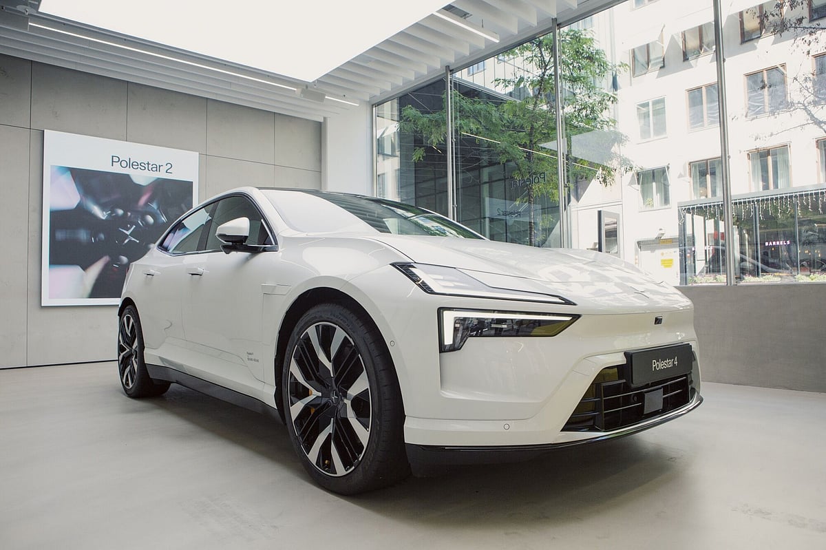 Inside the showroom of premium electric vehicle maker Polestar in Stockholm, Sweden.