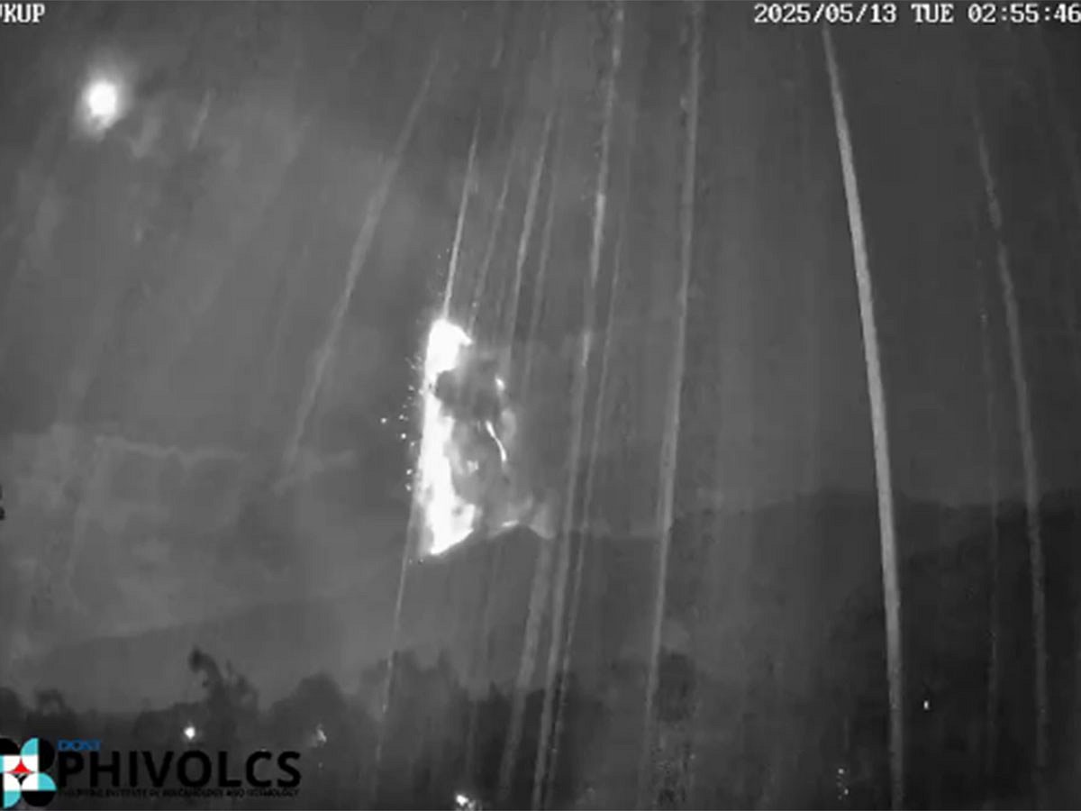 IP camera footage shows multiple pulses of explosive activity that generated incandescent columns that collapsed to form pyroclastic density currents or PDCs that traveled down the southern slopes..