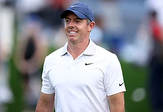 Rory McIlroy of Northern Ireland walks on the first green prior to the PGA Championship at Quail Hollow Country Club on May 13 in Charlotte, North Carolina.