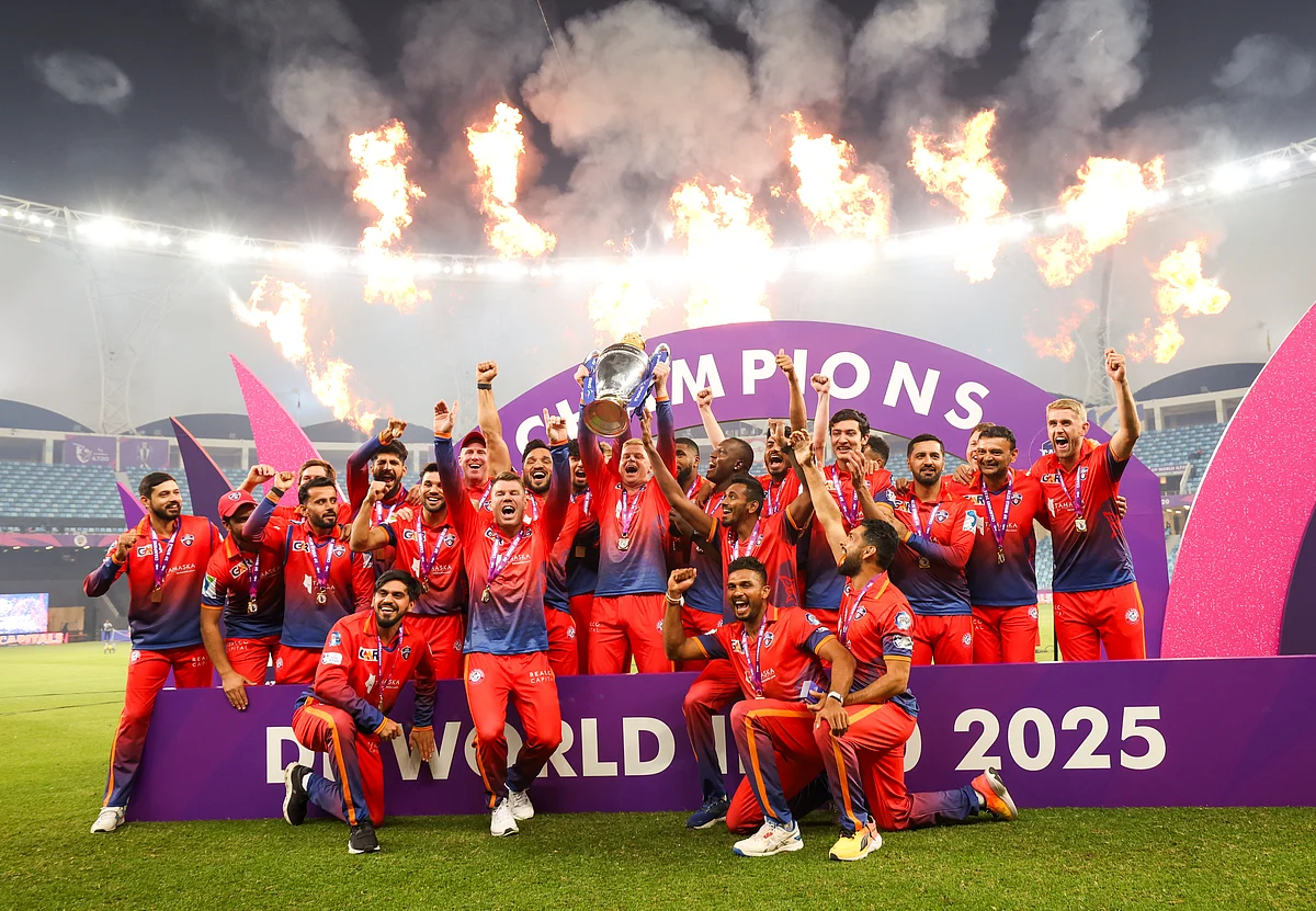 Dubai Capitals players celebrate after winning the DP World ILT20 Season 3 in February this year. The champions will begin their defence in December as the Season 4 has been brought forward.