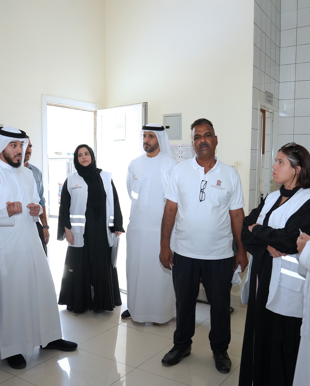 The National Human Rights Institution (NHRI) delegation during inspection of a workers’ accommodation in Sharjah.