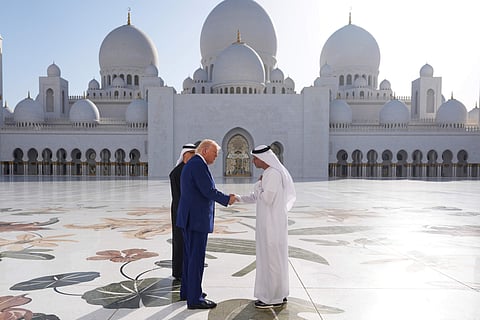 President Donald Trump tours the Sheikh Zayed Grand Mosque, Thursday, May 15, 2025, in Abu Dhabi, United Arab Emirates. 