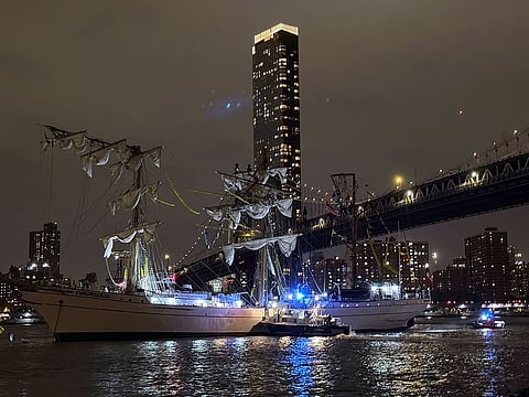 A Mexican Navy training ship slammed into the Brooklyn Bridge late Saturday, snapping all three of its masts as it collided with the iconic New York City landmark, injuring at least 22 people. 