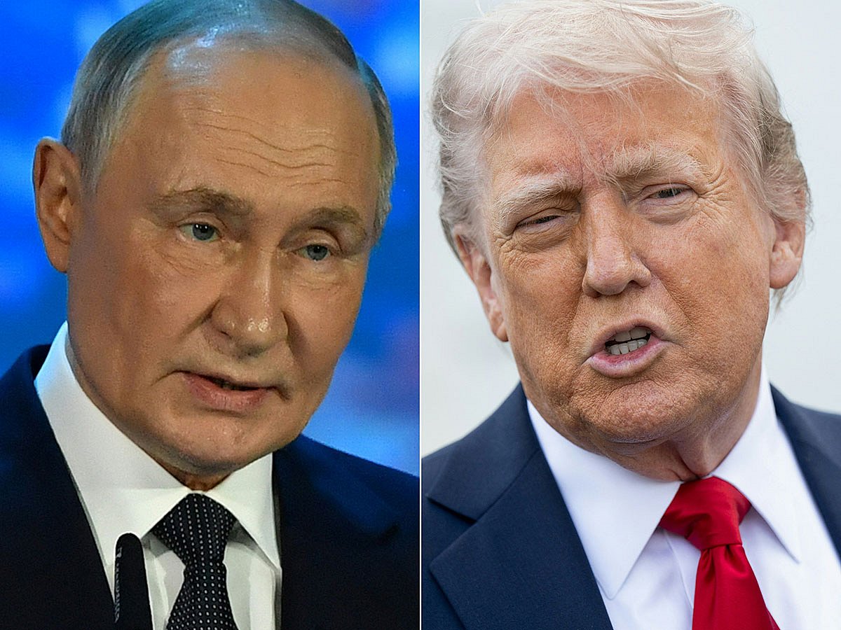 Russian President Vladimir Putin (L) and US President Donald Trump (R).