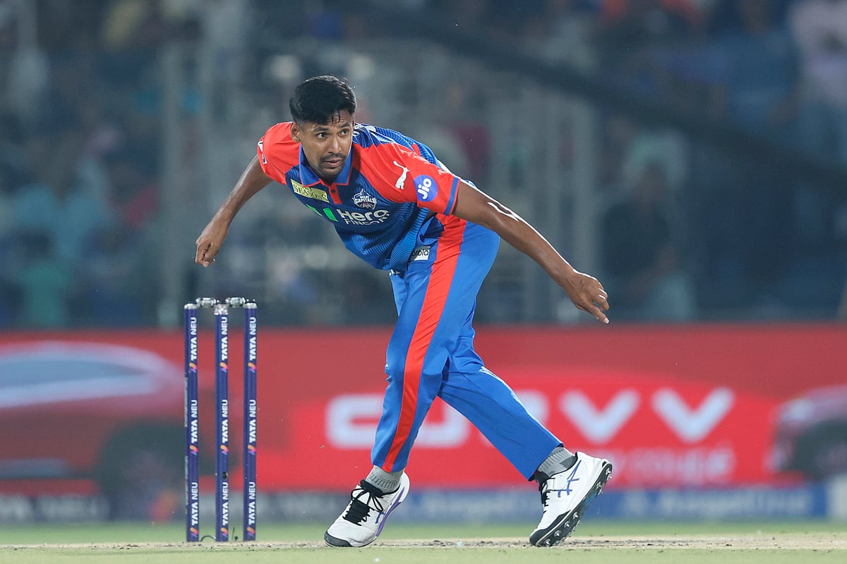 Mustafizur Rahman of Delhi Capitals bowls during the Indian Premier League against Gujarat Titans at the Arun Jaitley Stadium, Delhi on Sunday.