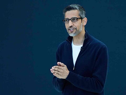 Alphabet CEO Sundar Pichai speaks at a Google I/O event in Mountain View, California, on Tuesday, May 20, 2025.