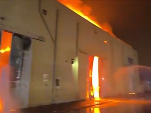 Authorities received an alert at 10:15 pm regarding the blaze.