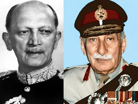 K.M. Cariappa (left) and Sam Manekshaw
