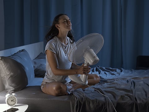 Sleeping with the fan running all night can lead to excessive dryness in the mucous membranes. So, this results in waking up with a sore throat or dry nasal passages.”