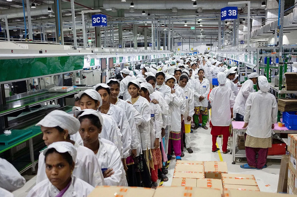 An iPhone factory in India. Apple is significantly increasing iPhone production in India. Its goal: make most iPhones sold in the US in India by the end of 2026. 