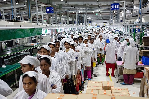 An iPhone factory in India. Apple is significantly increasing iPhone production in India. Its goal: make most iPhones sold in the US in India by the end of 2026. 