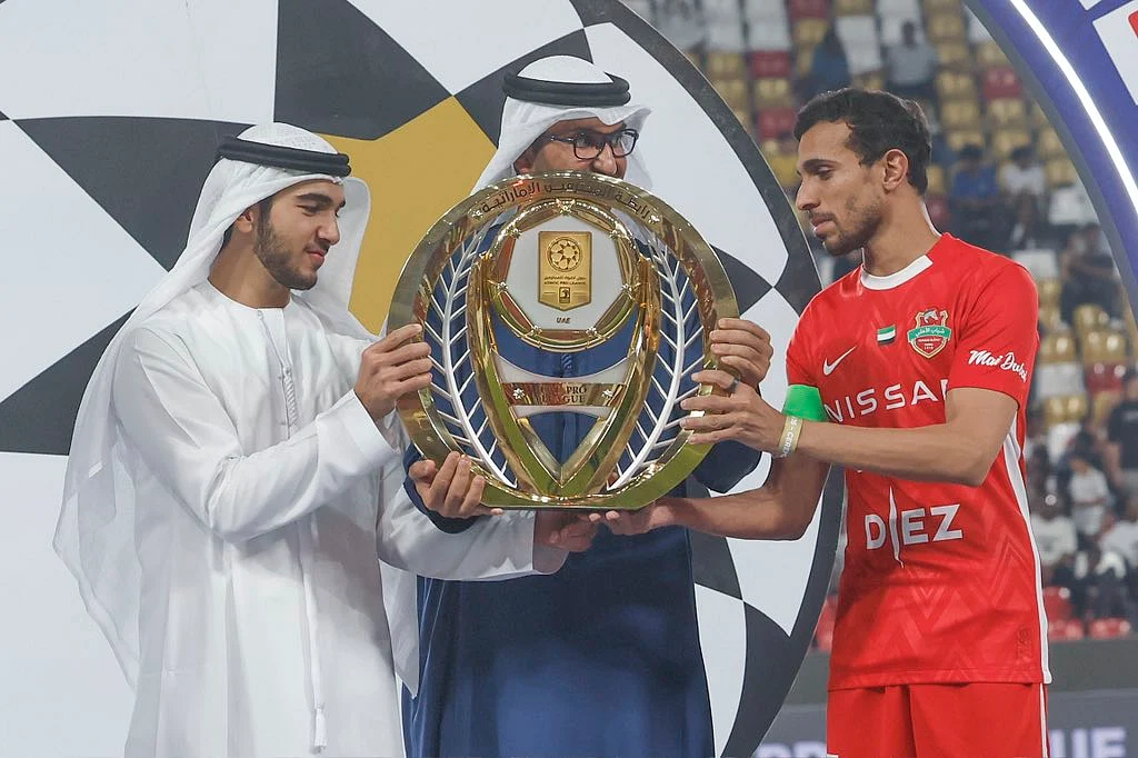 Mohammed bin Rashid bin Mohammed bin Rashid, Chairman of the Board of Directors of Shabab Al Ahli Club, attends the crowning of the club as champions of the ADNOC Pro League for the 2024–2025 season – marking the ninth title in the club’s history.