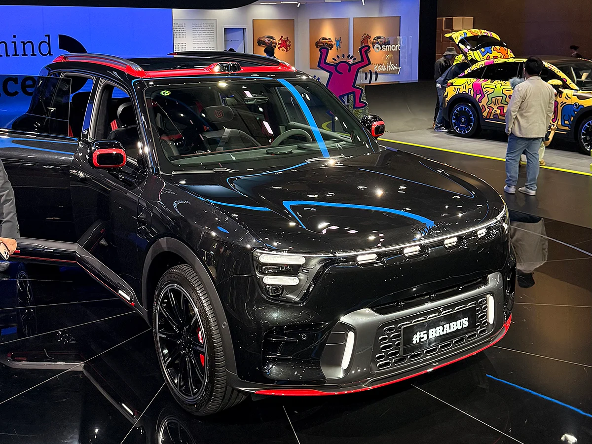 The smart #5 on display at the Shanghai Auto Show.