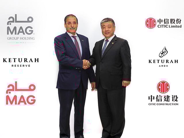 Moafaq A. Al Gaddah, Chairman of MAG Group Holding with Yang Jianqiang, Chairman of Citic Ltd., are ready to get cracking on the Dh20 billion luxury project in Dubai. 