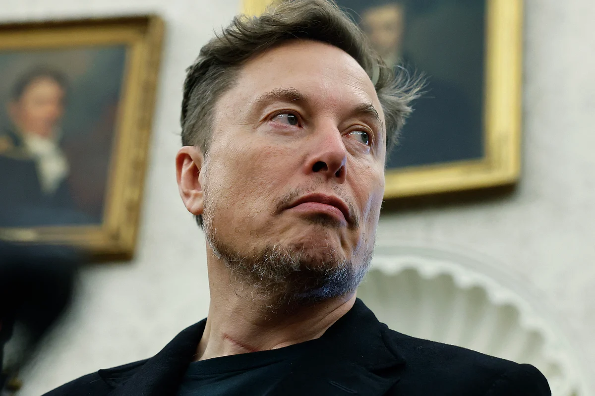 Elon Musk at the Oval Office of the White House on May 21, 2025. 