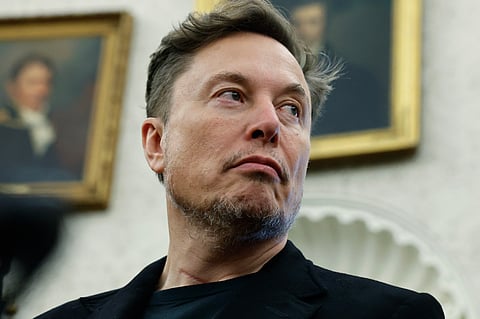 Elon Musk at the Oval Office of the White House on May 21, 2025. 