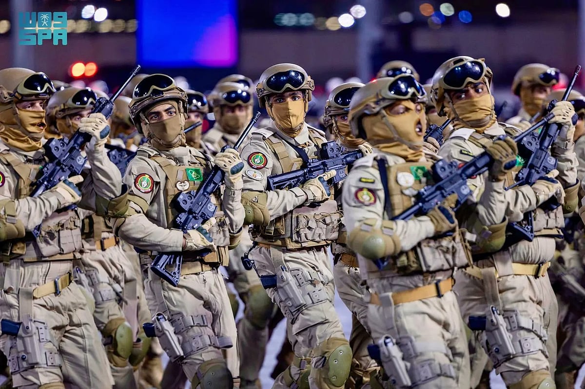 File photo: Saudi security forces during the military parade.