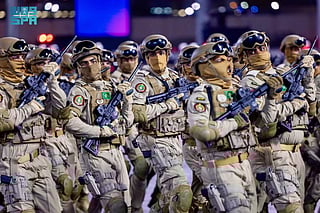 File photo: Saudi security forces during the military parade.