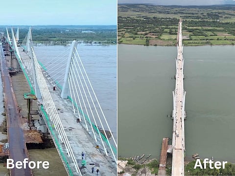 ALMOST READY: The under-construction ₱4-billion ($72-million) Camalaniugan Bridge, spanning 1.58km, is the longest cable-stayed bridge in northern Philippines. The new link between Cagayan Valley with Aparri is expected to boost trade and tourism in the region.